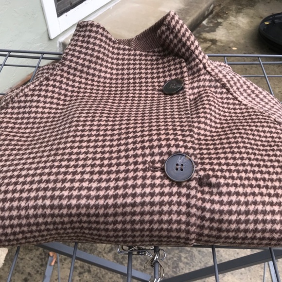 Mervin Short Coat Jacket in Brown Houndstooth Wool Size 4 NWT - Picture 14 of 16